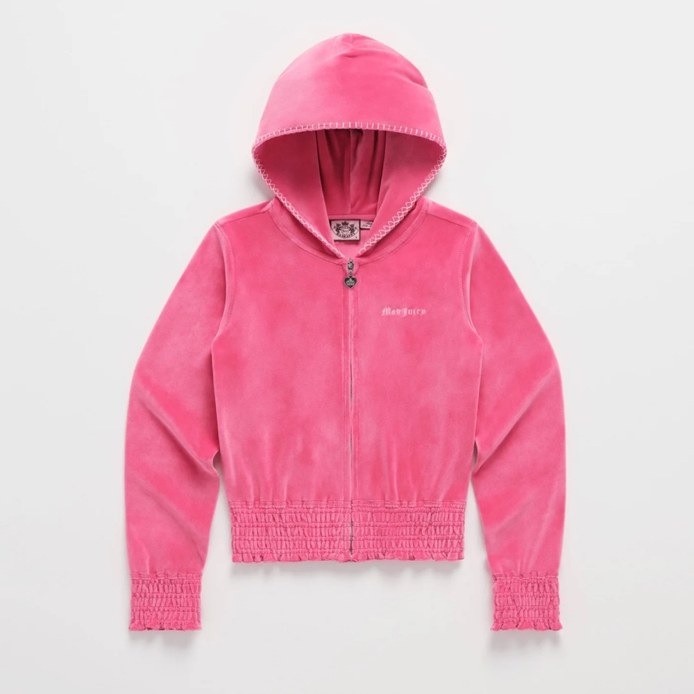 Juicy Couture Smocked Velour Zip-Up Hoodie - Hot Pink (Size L)
🩷 NWT